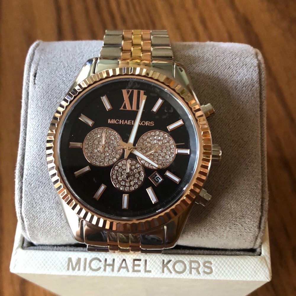 Micheal Kors Lexington 2 oversized tri tone watch